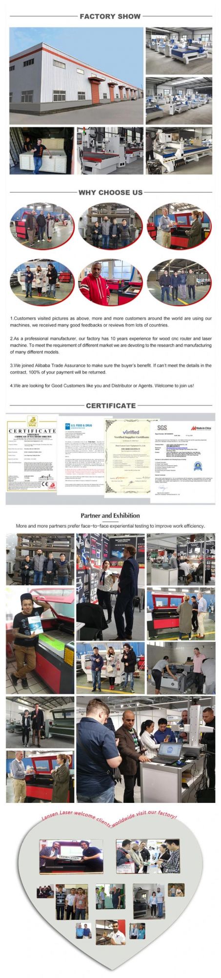 Ce Certification CNC Router Machines for Wood Acrylic