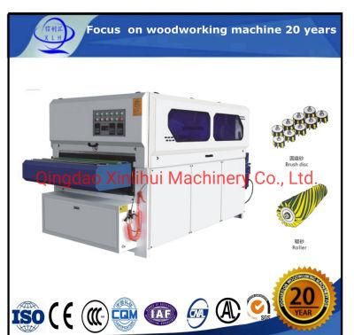 Brush Sanding Machine 6 Roller Guangzhou Wood Working Machiny Postforming Lenght 1500msealer Sanding Machine Wooden Door Polishing Machine.