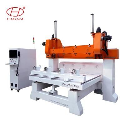 5 Axis 4 Heads Wood Furniture Carving Machine CNC Router