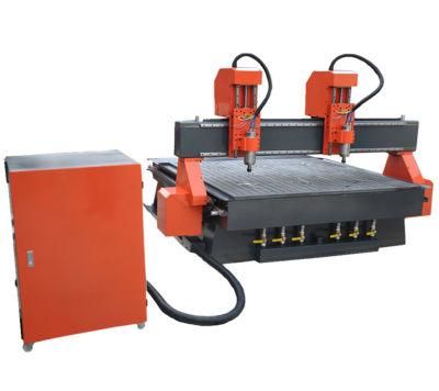 Two Heads 3D CNC Router with Rotary Axis