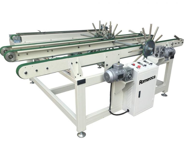 Woodworking Machine Plank Turnover Device with Roller Conveyor for Floor