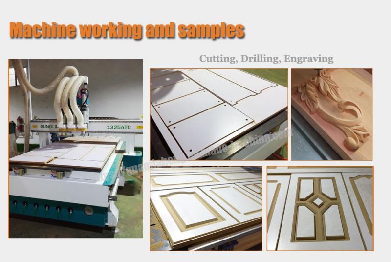 Furniture Processing, Multi Workstage, Three Spindles, Wood CNC Cutting and Engraving Machine