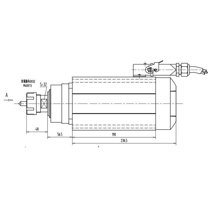 Fan Cooling Air Cooling Spindle Motor Er32 18000rpm 4.5kw Spindle CNC