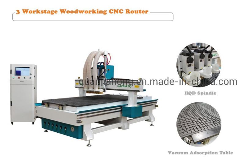 China Manufacturers Wood CNC Engraving Machine Wood Multi Workstage CNC Router