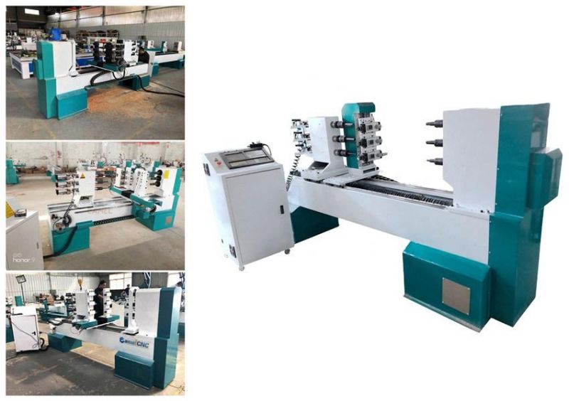 1512 3 Axis Automatic Wood Turning CNC Wood Lathe Machine for Furniture Legs Baseball Bat Wood Craft