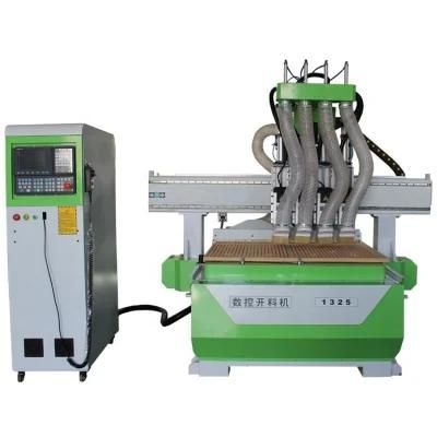 1325 Four Heads Wood Kitchen Cabinet Door Making CNC Router Machine