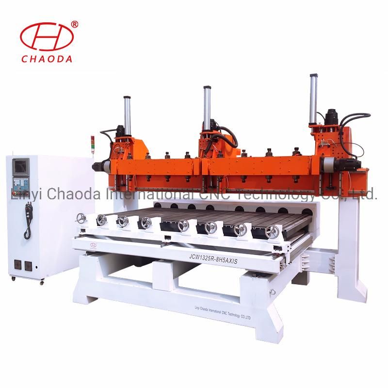 CNC 5 Axis/ 4 Axis 1 2 3 4 5 6 8 10 Head, 360 Degree Turning Lathe for Carving Wood Bars Into Furniture Legs, Poles, Statues
