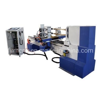 Two Rotary Axis CNC Wood Turning Lathe Machine