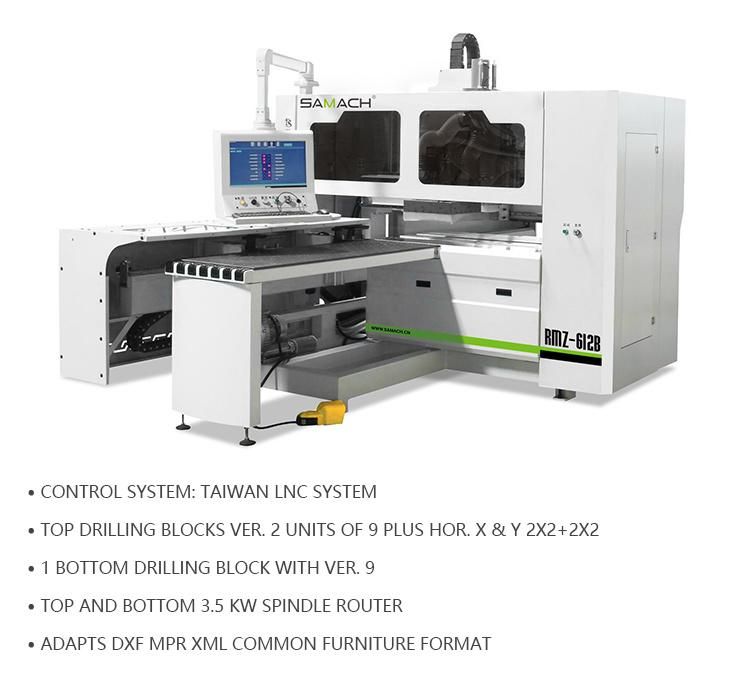 Automatic Drilling Lines CNC Control Ptp 6 Sides Boring Machine