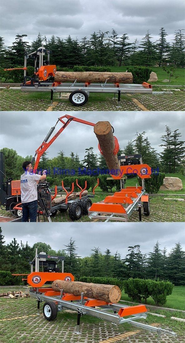 Horizontal Electrical Gasoline Engine Portable Sawmill