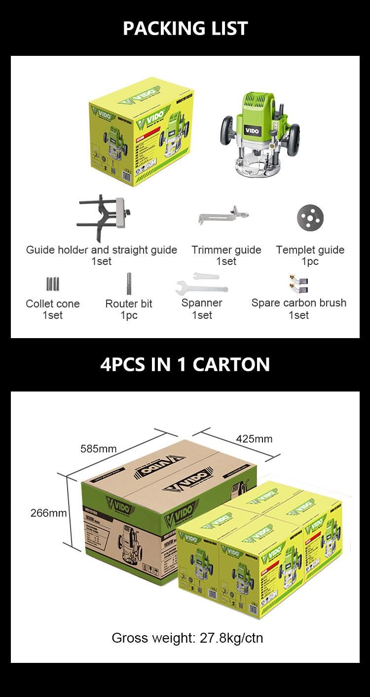 Vido Hot Sell Wood Router Powerful Router Power Tools