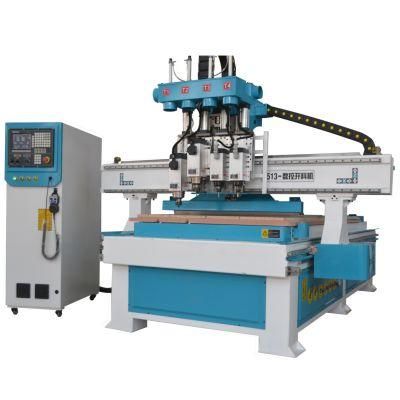 Low Price Sale 1325 CNC Router 3.0kw Three Head Spindle 3D Wood Engraving Machine for Sale