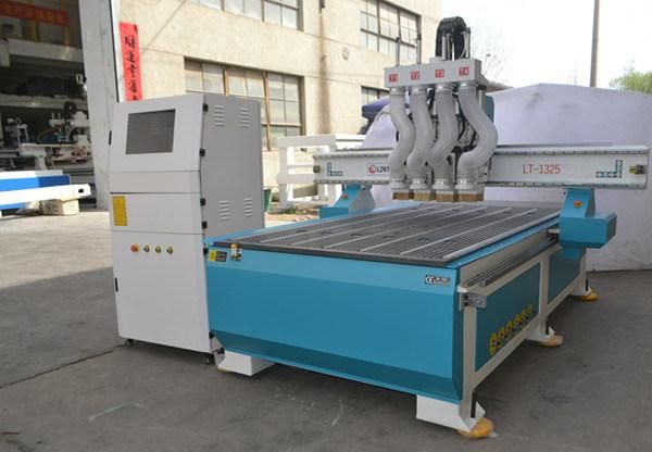 3.5kw*4 Air Cooling Spindle Vacuum Table 1325 Wood Atc CNC Router with Ce Certification