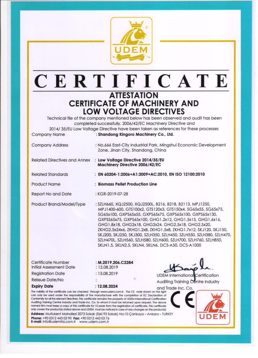 Ce Certificate Pellet Extruder Machine for Big Capacity Biofuel