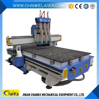 Three Heads Wooden Furniture Woodworking 1325 CNC Router