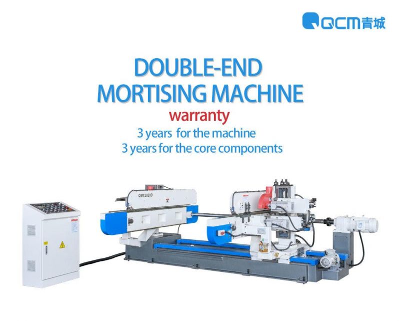 Woodworking Machinery Double End Tenoning Machine CNC Mortising And Trimming Milling QMX3820D Groove T G Flooring Tenoner