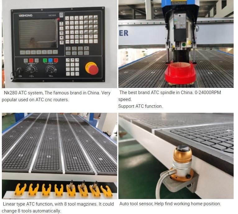 Automatic Atc 3 Axis 4 Axis Industrial Carpenter Woodworking CNC Wood Router Mill 3D Carving Engraving Machine for Furniture Making