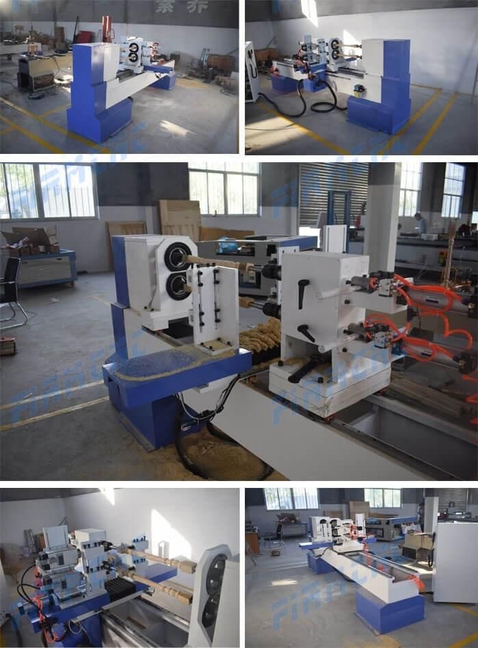 Two Rotary Axis CNC Wood Turning Lathe Machine