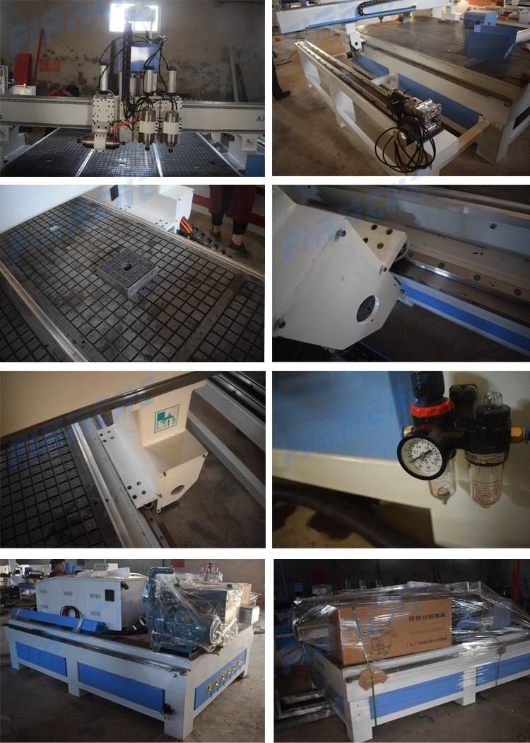 4 Axis CNC Router 3 Heads Wood CNC Cutting Machine