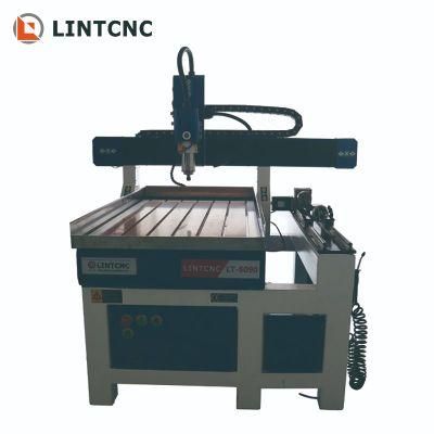 CNC Machine Price Cutting Woodworking Tools Lintcnc 6090 with Side Rotary Axis 4 Axis Carving Machine Cheap Price Top Quality