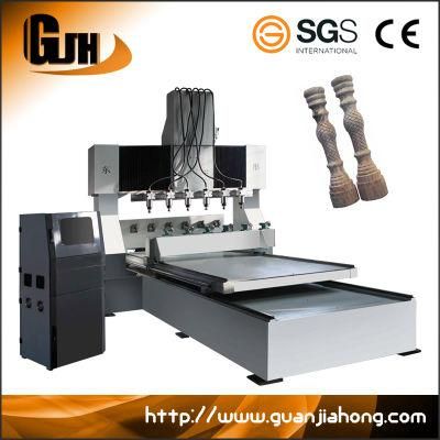 8025-6 Multi-Spindle Rotary 4 Axis Engraving Machine, 3D Carving Wood CNC Router