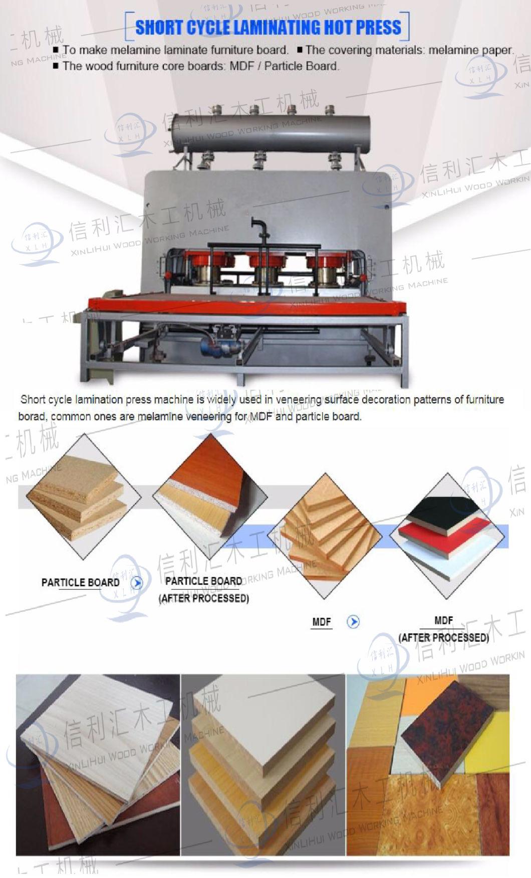 Semi-Automatic Short Cycle Hot Press Veneer Production Line/ Melamine Plate Production Line Machine Melamine Row MDF and Row Chipboard