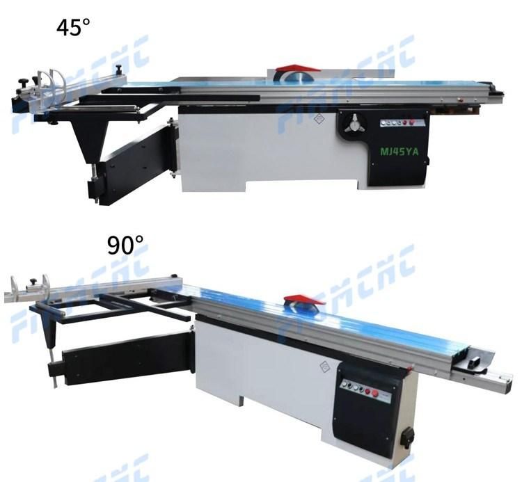 45 Degree Tilting Precision Plywood MDF Acrylic Wood Sliding Table Panel Cutting Cut Saw