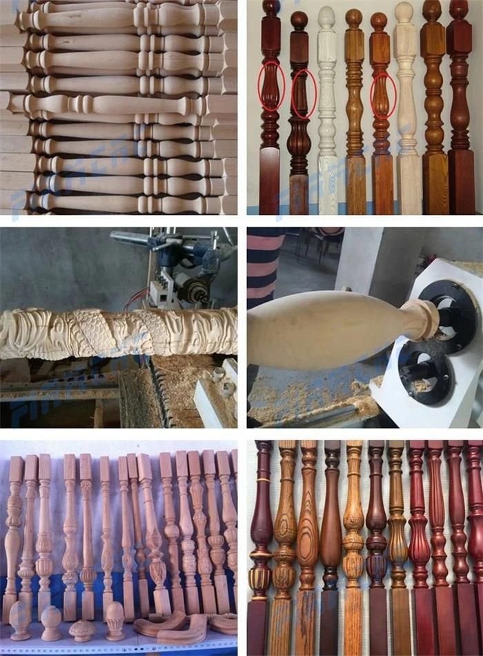 Jinan CNC Wood Turning Lathe Carving Machine for Staircase, Rome Column, Baseball Bat, Chair Legs