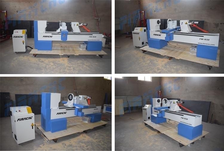 China New Two Cutters Single Axis Baseball Bat CNC Automatic Wood Turning Lathe