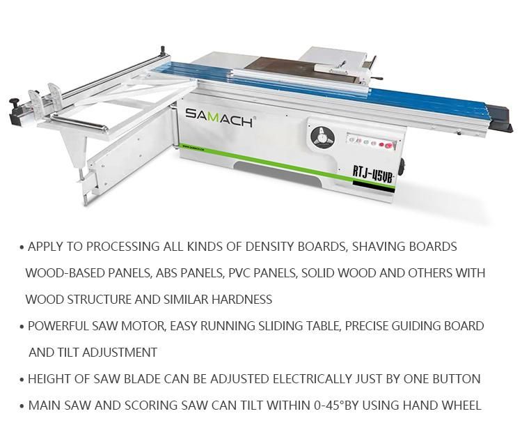 Woodworking Cutting Machine Electric Lift Precision Sliding Table Panel Saw