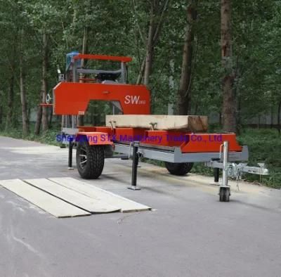 Long Service Life Wood Log Portable Bandsaw Sawmill with Gasoline Engine