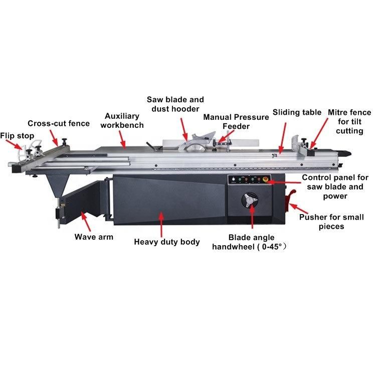 Sliding Table Saw 45 Degree Precision Woodworking Machine Tools