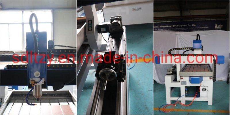 4 Axis Wood Processing Machine CNC Cutter Engraver Router with Side Rotary Axis for Sculptures