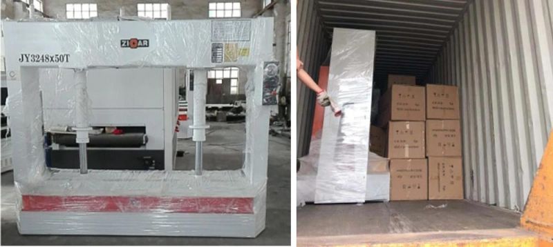 ZICAR 100T mdf melamine laminating hydraulic hot press machinery JY3848AX100 for woodworking door furniture