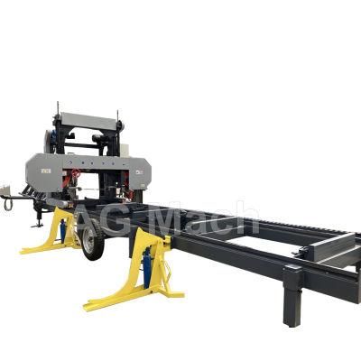 Woodworking Mobile Hydrculic Wood Cutting Machine Log Band Sawmill for Sale