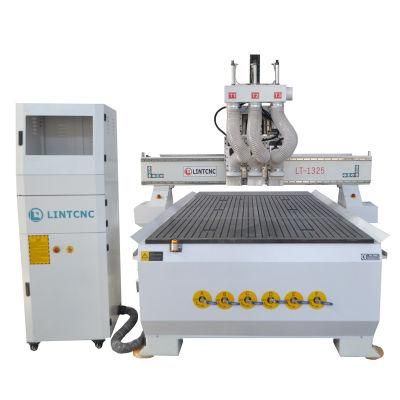 Lt-1325 Pneumatic 3 Spindles Wood CNC Router Quotation 3.5kw Machine 4 Axis Plywood Laser Cutting Machine with Vacuum Table