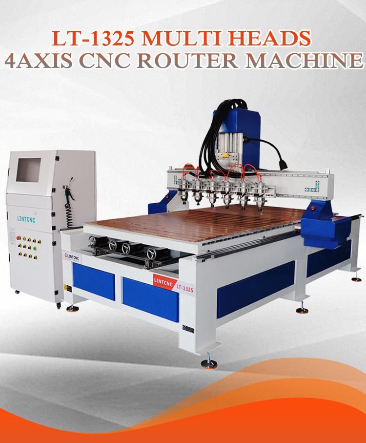 Cost Effective Wood Carving CNC Router 1325 1530 2030 with 4 Heads for Furniture