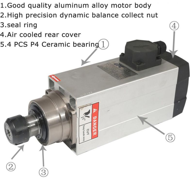 Fan Cooling Air Cooling Spindle Motor Er32 18000rpm 4.5kw Spindle CNC