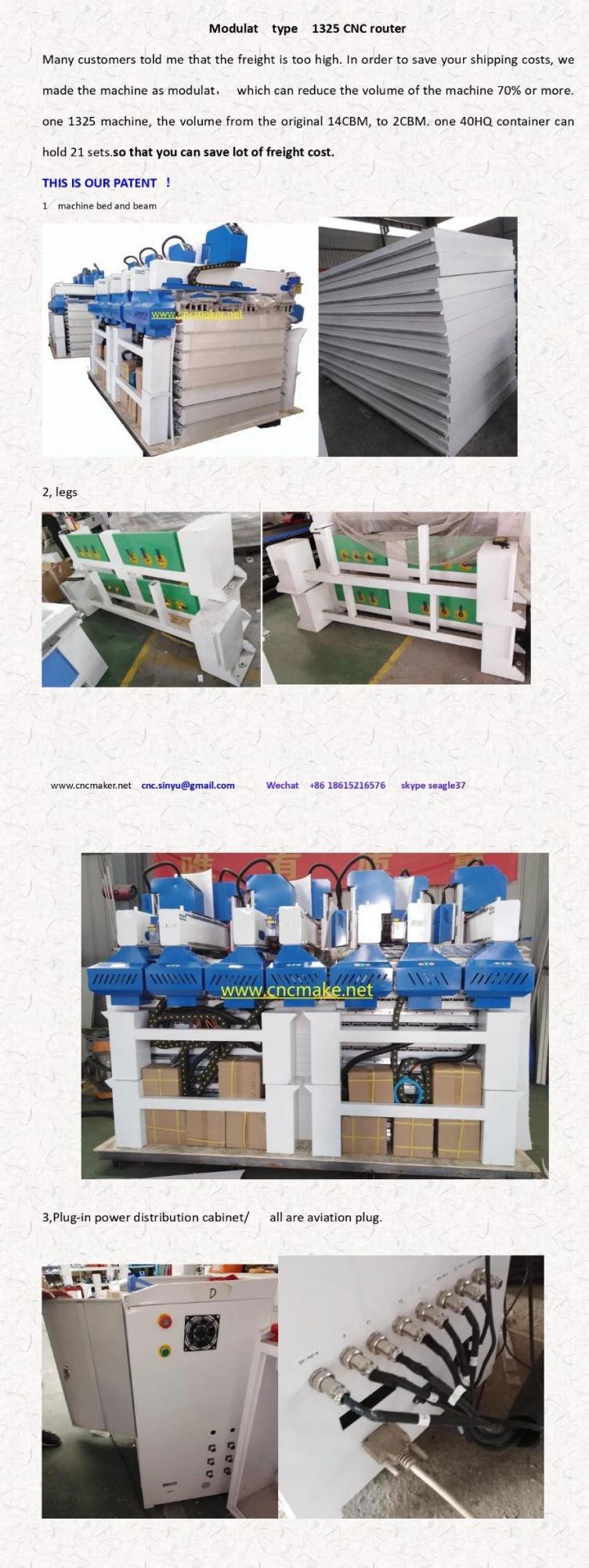 China Jinan 3 Axis 1325 3D Woodworking CNC Router for Wood Acrylic Aluminum