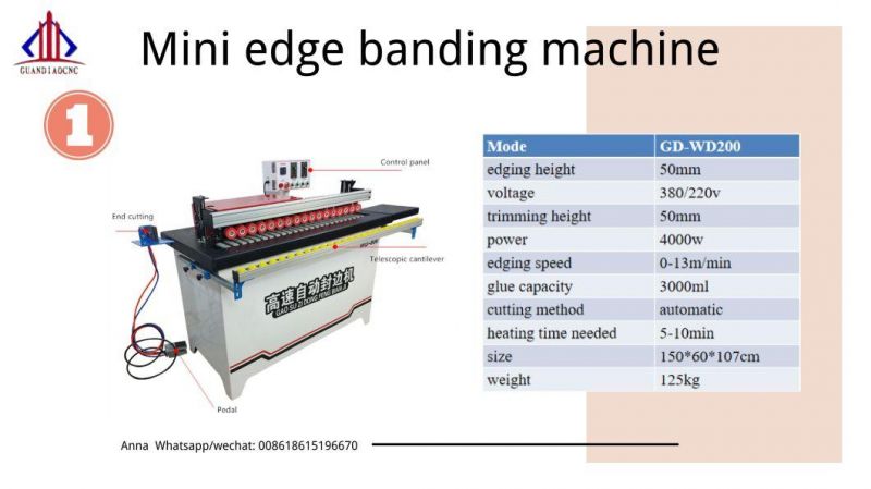 Panel Furniture CNC Woodworking Automatic Edge Banding Machine Trimming Edge Bander Small Portable Household Ecological Board Home Cabinet Door Kitchen Bathroom