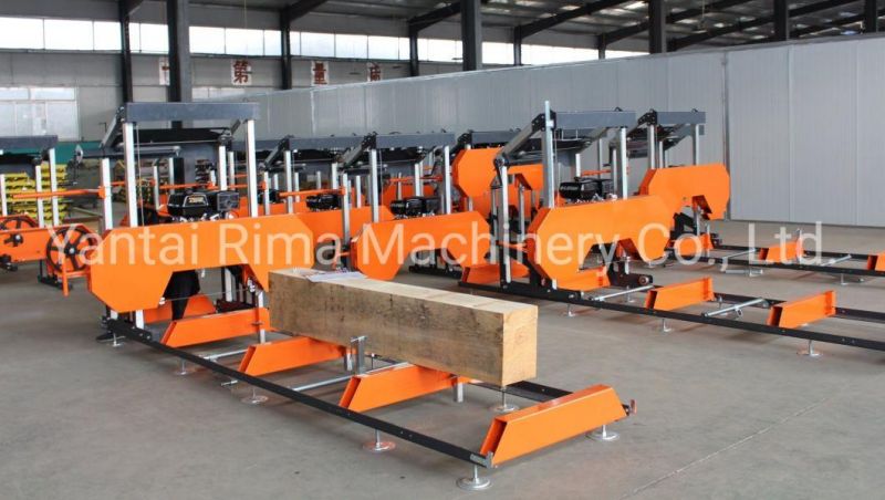 Gasoline Engine Horizontal Portable Wood Machine Mobile Sawmill