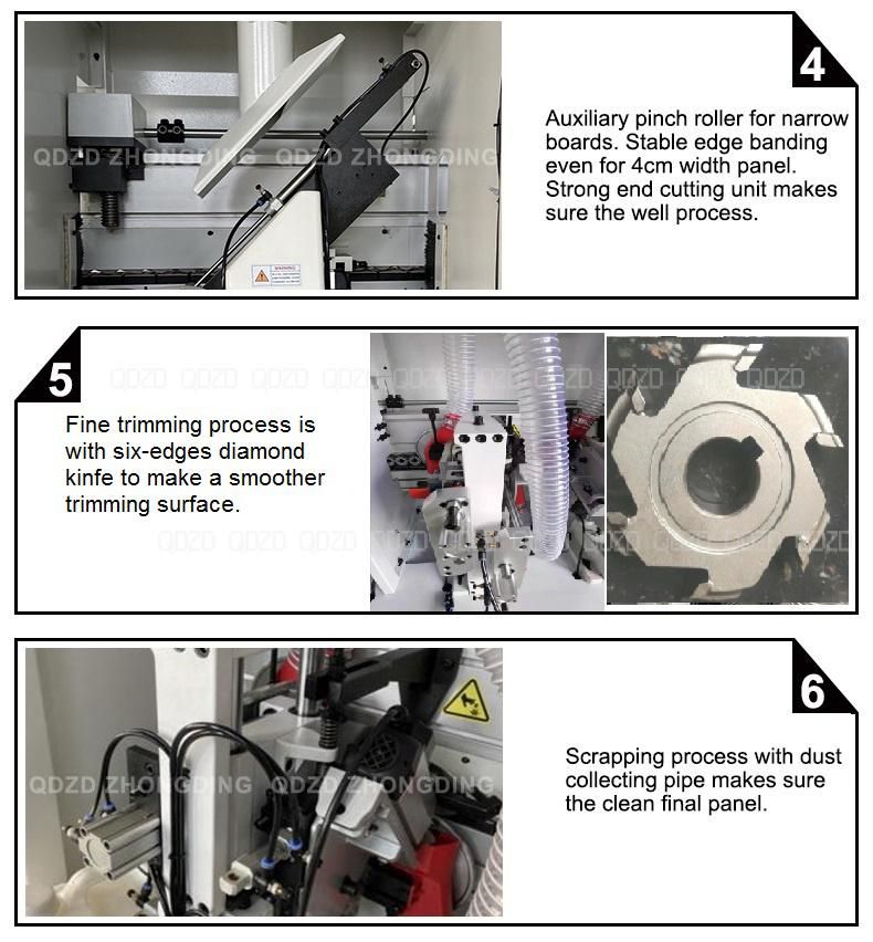 Kdt Style Automatic PVC Edge Banding Machine with 5 Functions