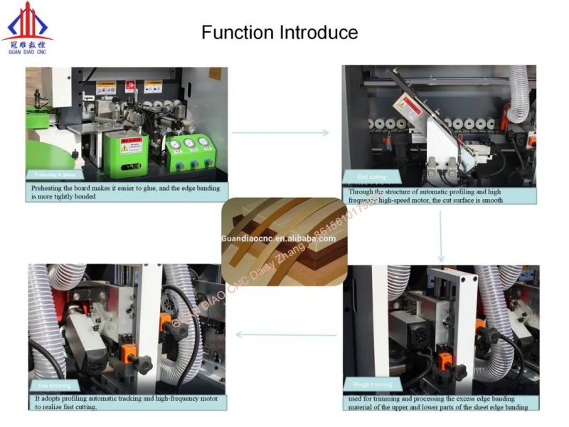 Furniture/Cabinet Edge Banding Machine Automatic Edge Bander with Rough Pre-Milling and Fine Trimming