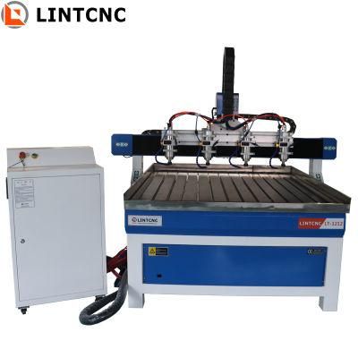 4 1.5kw Spindles Metal Wood CNC Milling Machine 4060 6090 1212 DIY CNC Router Kits with Water Tank Mach3 Controller