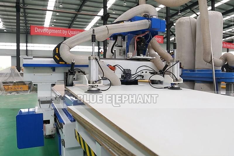 Blue Elephant New Production Line CNC Router Wood Working Automatic Loading and Unloading Nesting Machine