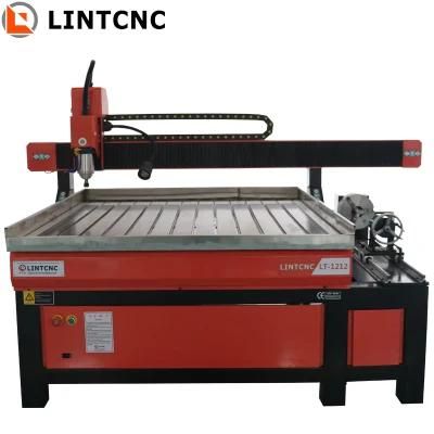 4 Axis CNC Router 6090 1212 1218 Different Diameter Rotary Device CNC Engraving Cutting Machine 1200*1200mm for Wood PVC Metal