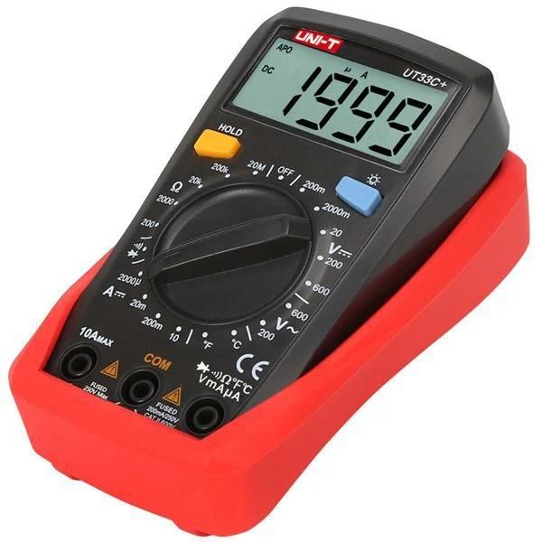 Black and Red, Plastic + Metal, Resistance Capacitance Temperature Pocket Multimeter, No Battery I263256A1