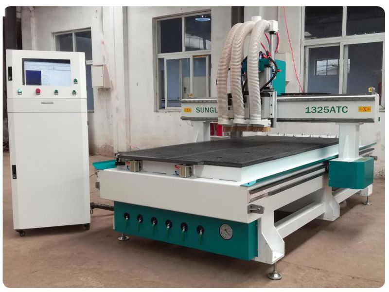 1325-3 Wood Door CNC Router. Three-Process Woodworking CNC Engraving Machine for MDF, Wood