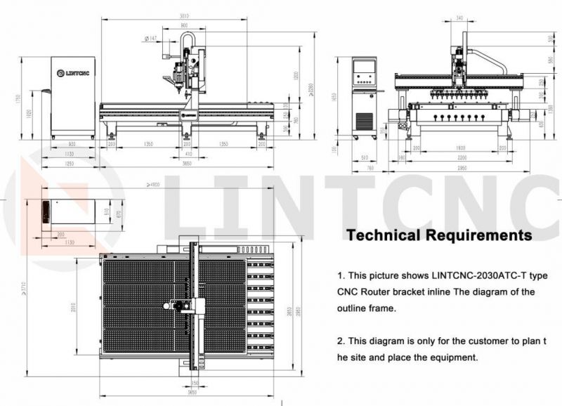 1325 1530 2030 Atc CNC Router with 12 Tools Automatic Change Tools Highly Automatic Nesting Solution with Automatic Loading and Unloading System