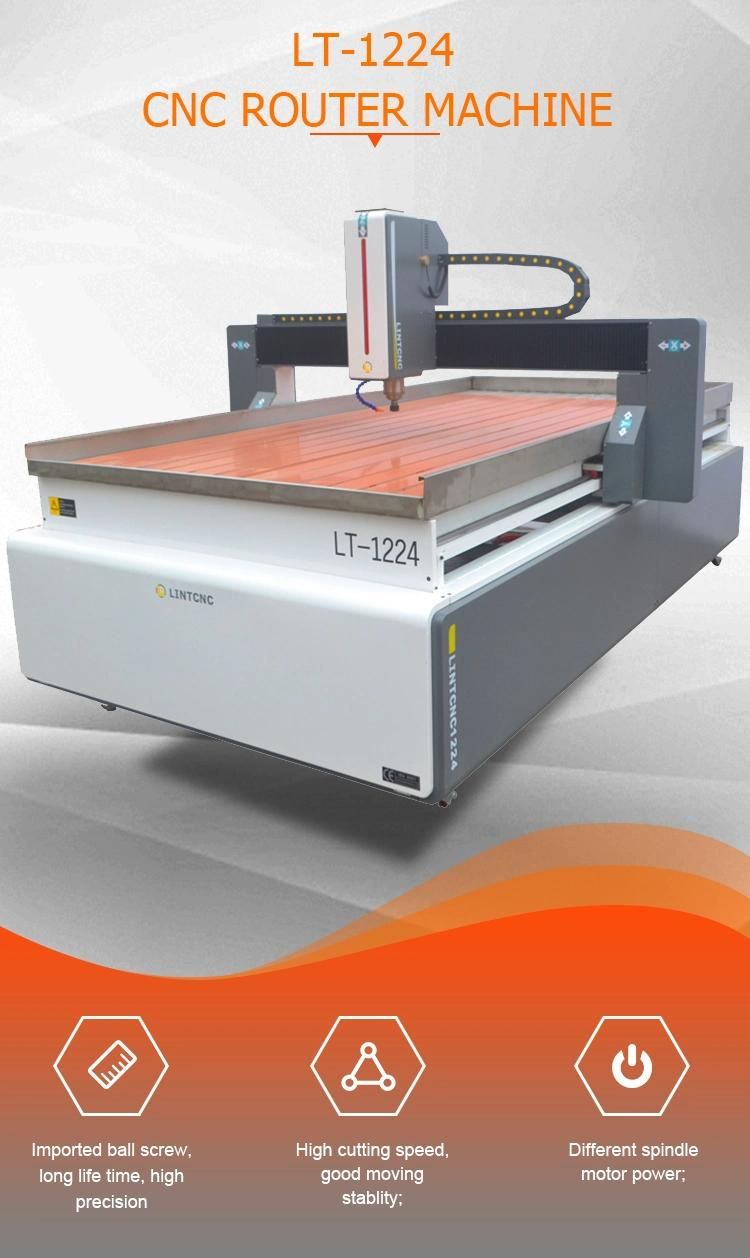 4 Axis PCB PVC Processing 1200X2400X200mm 3D Engraving CNC Router 1224 1325 2.2kw with USB Port for Balsa Wood 1218 1212 6090